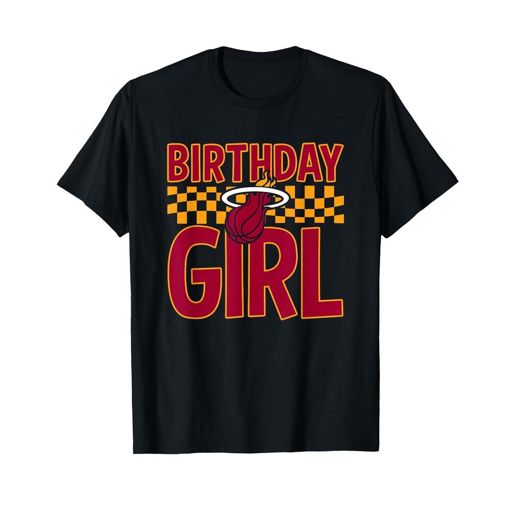 Nba Miami Heat Birthday Girl Checkered Logo T-Shirt